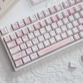 Cute Pink Bear Postcard Artisan Keycaps Set for Mechanical Keyboard - Kawaii Aesthetic Design Keycap | Keyartisan®